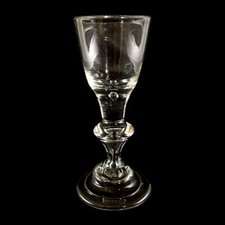 Lauensteiner Kelchglas mit Glockenfuß, Luftperle in Nodus & Schaft, Ende 18.Jh.