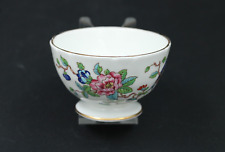 Aynsley England Pembroke Zuckerschale Schälchen Porzellan Blumen Vogel Goldrand