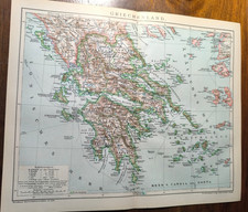 Original histor. Landkarte 1893 " Griechenland  " 25 x 30 cm