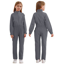 DE!Kinder Mädchen Arbeits Jumpsuit Overalls Langarm Schutzanzug Arbeitsanzug
