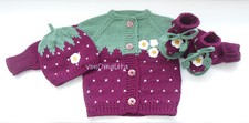 Baby Ausfahrgarnitur Gr. 56, Handarbeit, Babyjacke, Mütze + Schuhe,  Babyset 4