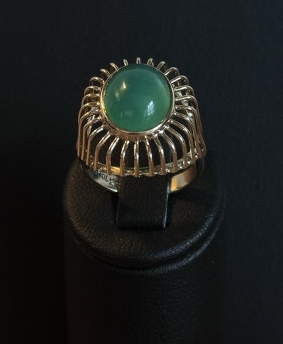 Goldring mit chrysopras - ,