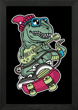 TRex Gitarrist Skate gerahmtes