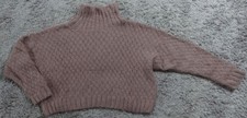 Handmade / Selbstgestrickt / Rollkragen-Pullover / Altrosa / Mohair / Gr. M
