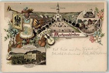 13491043 - 9659 Markneukirchen Marktplatz Schuetzenhaus Trompeter Gitarren 1898