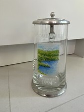 Glas-Bierkrug mit Zinndeckel - Krombacher Jahreskrug 1994 **super**