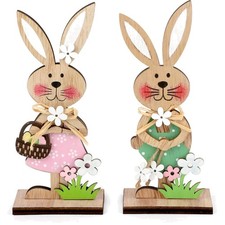Osterhase Holz 2er Set