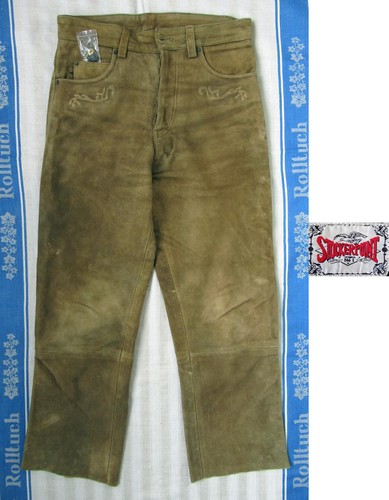 Bestickte braune lederhose - lederhose,