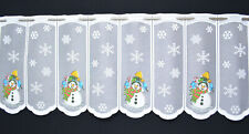 Schneemann Weihnachtsgardine Küchen Scheibengardine Bistrogardine 6 Breiten Neu