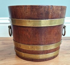 R.A. Lister große edwardianische Eiche Pflanzgefäß Jardiniere Pflanze/Wein/Sekt Eimer