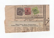 30.11.1923 Dt. Reich Infla Zeitungsschleife mit Mi 325, 328, 335A -  Sudetenland