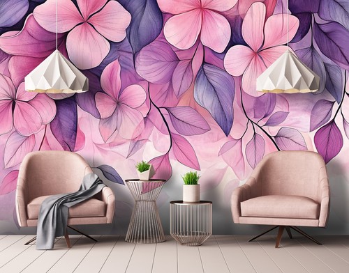 Fototapete große blumen rosa - große,