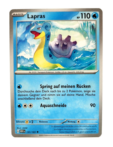 Pokemon karte lapras - pokemon, 131/165
