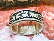 Claddagh Ring 925 Sterling Silber Ring Band keltischer Knoten Irland Herz Krone
