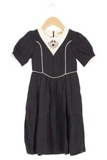 STEINBOCK Kinder Dirndl Trachtenkleid Gr. 116 Blau Leinen Vintage Festlich