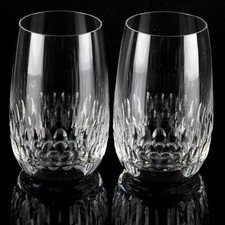 2 (von 4) Becher Wasser Bier Gläser Kristall Waben Schliff 11 cm Second Hand