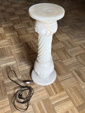 WUNDERSCHÖNE BELEUCHTETE MARMORSÄULE Pflanz-Säule H~66cm D~25cm Gew.~15 kg