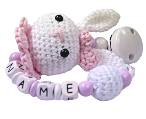 Schnullerkette mit namen hase - mit,