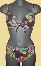 Aparter BÜGEL-BIKINI mit SOFTCUPS braun-multi Gr.40 Cup D NEU