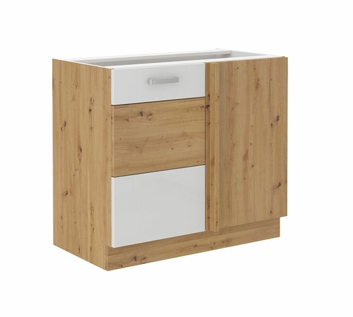 Eckunterschrank 105 eiche - eckunterschrank,