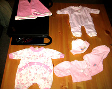 Kleidung+Zubehör chou chou+baby born -48 cm Zapf-schlafanzug -jacke+mütze-spielz