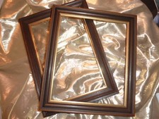 BILDER-RAHMEN "Berliner Leiste" Antik-Gold+dkl.-braun natur, VINTAGE TOP-Neuw.