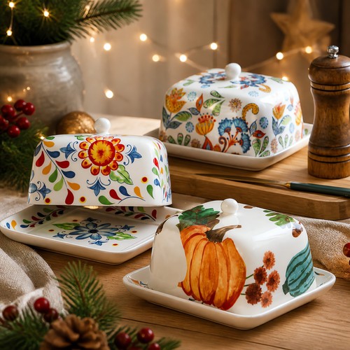 Keramik butterdose mit deckel - butterdose,