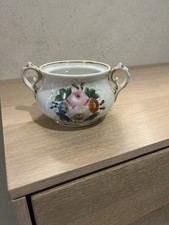 Porzellan Suppenschale Blumenmuster mit Goldrand KPM