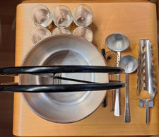 Feuerzangenbowleset Aluminium DDR Ostalgie Nostalgie mit Kessel Ständer Gläser