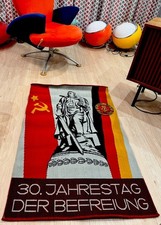 Vintage Mid Century Teppich Rug «30 Jahre Befreiung» DDR-UDSS