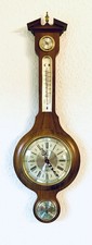 große Wetterstation Huger Uhr Holz Vintage Thermometer Barometer Hygrometer XXL