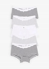 5er Pack Panty mit Bio-Baumwolle Gr. 176/182 Schwarz Weiß Kinder-Unterwäsche Neu