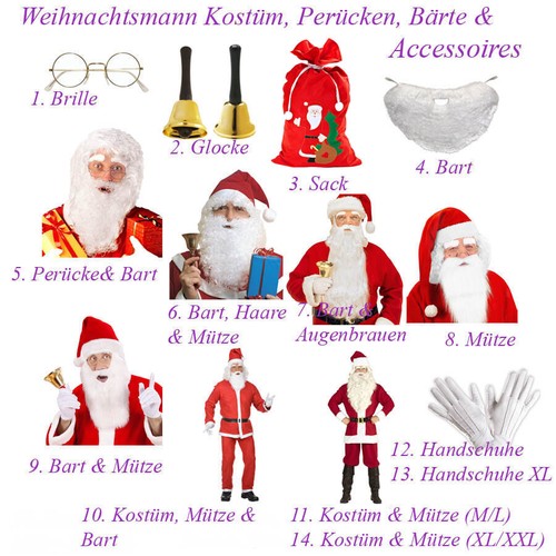 Weihnachtsmann kostüm set - kostÜm,