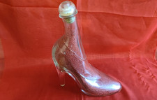 Glas Schuh Pumps  /  Flasche  mit Verschluss / Dekosand  Rot / 350 ml  / Sammler