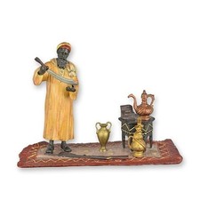 Farbige Bronze Skulptur Jäger