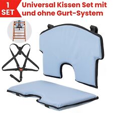 Universal Hochstuhl Sitzkissen & Rückenpolster Set Blau für 5-Punkt Gurtsystem