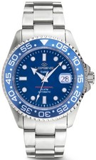 LORENZ TAKO 030254MM Herrenuhr blau Automatik Stahl blaues Keramikring auf