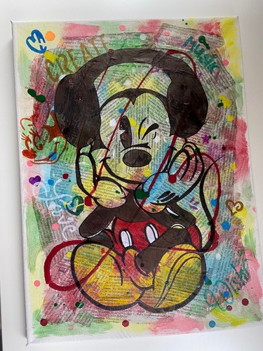Leleinwand bild unikat micky - bild,