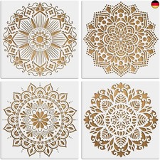 MWOOT 4 Stück Groß Mandala Schablonen Stencils Kit, Wiederverwendbares DIY M