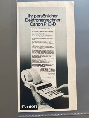 Canon elektronenrechner p10 - elektronenrechner, p10-d