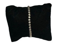 925/- Sterlingsilber Armband, Tennis-Armband, simulierte Diamanten, 19,5 cm lang