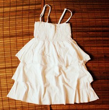 Kleid Sommerkleid wollweiß Spaghetti Träger 146/S 152/M 158/L 164/XL 176/XXL