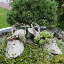 Deko Schuh grau Bepflanzen Sukkulenten Gartendeko Pflanzschuh Pumps