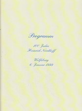 Programm 100 Jahre Heinrich Nordhoff. Wolfsburg, 6. Januar 1999. Volkswagen Wolf