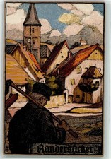 13285163 - 8701 Randersacker Bauer Dreschflegel sign. WG Wuerzburg LKR 1919