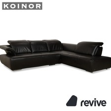 Koinor Avanti Leder Ecksofa Schwarz manuelle Funktion Sofa Couch