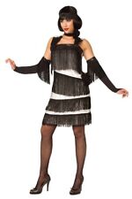 Charleston Kleid Damen Kostüm 20er Jahre weiß schwarz Fasching Karneval KK