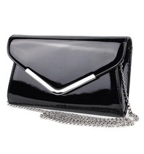 Damen Vintage Clutch Tasche Retro Lack 50er Abendtasche Elegant Kette Lederoptik