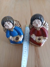 Thun Kleine Engelfiguren 2 Stück Rot und Blau Gebraucht Guter Zustand