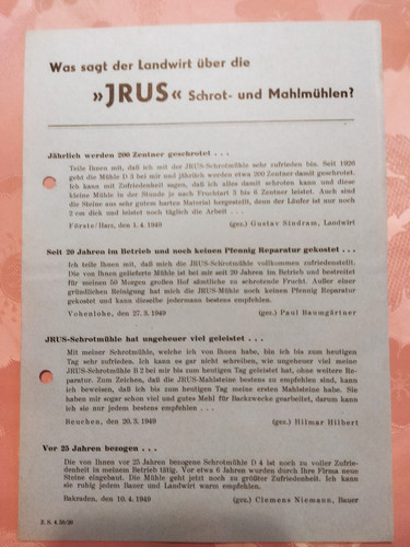 Irus mühlen werbebeilage - mühlen,,